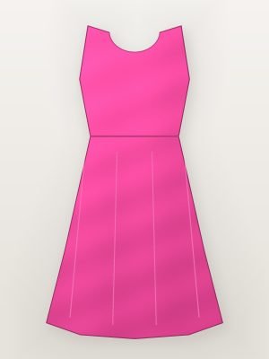 Pink Floral Chiffon A-Line Dress — front view