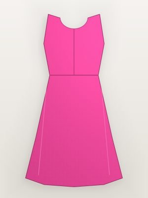 Girls Pink Floral Printed Cotton Dress — back view