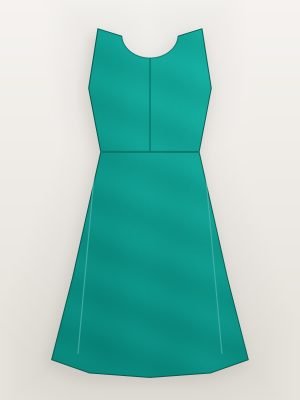 Teal Georgette Fit and Flare Midi Dress — back view