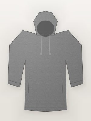 Boys Grey Full Sleeve Fleece Hoodie — front view