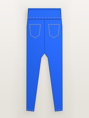Mid Blue Straight Fit Denim Jeans — back view