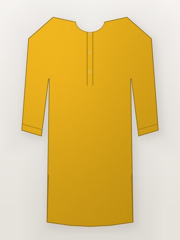 Mustard Printed Rayon Short Kurta