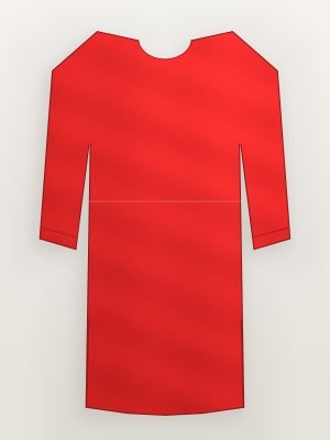 Girls Red Silk Blend Festive Kurta Set — back view