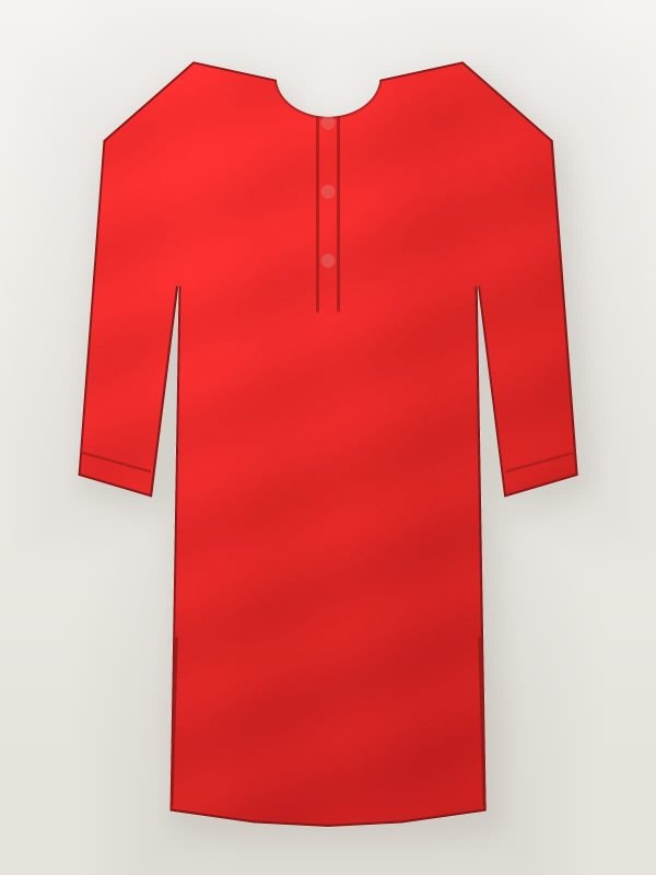 Girls Red Silk Blend Festive Kurta Set