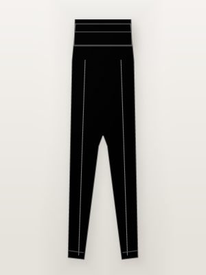 Black High Waist Ankle Length Leggings — front view