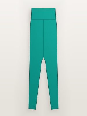 Girls Teal Printed Stretch Leggings — back view