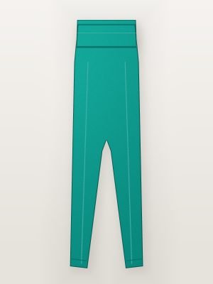 Girls Teal Printed Stretch Leggings — front view