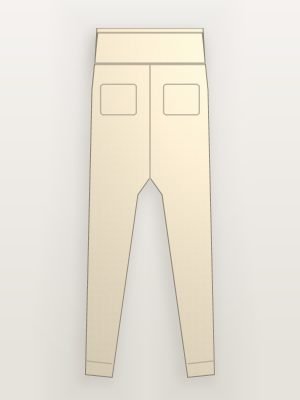 Beige Wide Leg Linen Trousers — back view